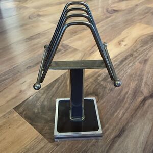 Vintage MCM Cocktail Napkin Toast Mail Holder Caddie Creations Metal Plastic